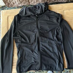 Gently used black hooded cropped jacket